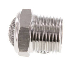 Kompakter Edelstahl-Pneumatikschalldämpfer NPT 1/2'' 1.4301 Drahtgeflecht
