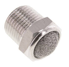 Kompakter Edelstahl-Pneumatikschalldämpfer NPT 1/2'' 1.4301 Drahtgeflecht