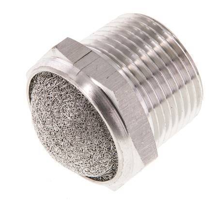 NPT 3/4'' Edelstahl-Kompakt-Pneumatikschalldämpfer 1.4301 Drahtgeflecht