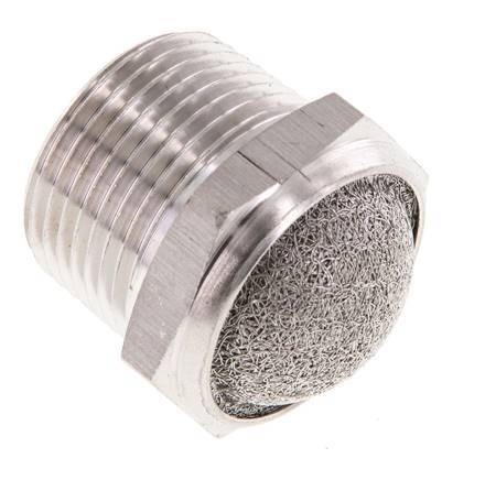 NPT 3/4'' Edelstahl-Kompakt-Pneumatikschalldämpfer 1.4301 Drahtgeflecht