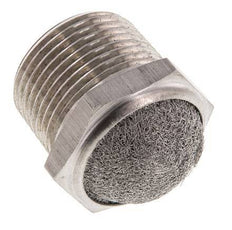 NPT 1'' Stainless Steel Compact Pneumatic Muffler 1.4301 Wire Mesh