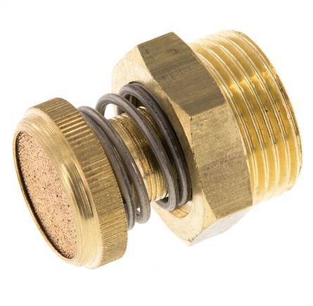 G1'' Messing Drosselventil mit Schalldämpfer und gerändelter Schraube