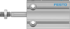 Festo Kompaktzylinder 20mm Bohrung 15mm Hub Einfach Wirkend - 4840812