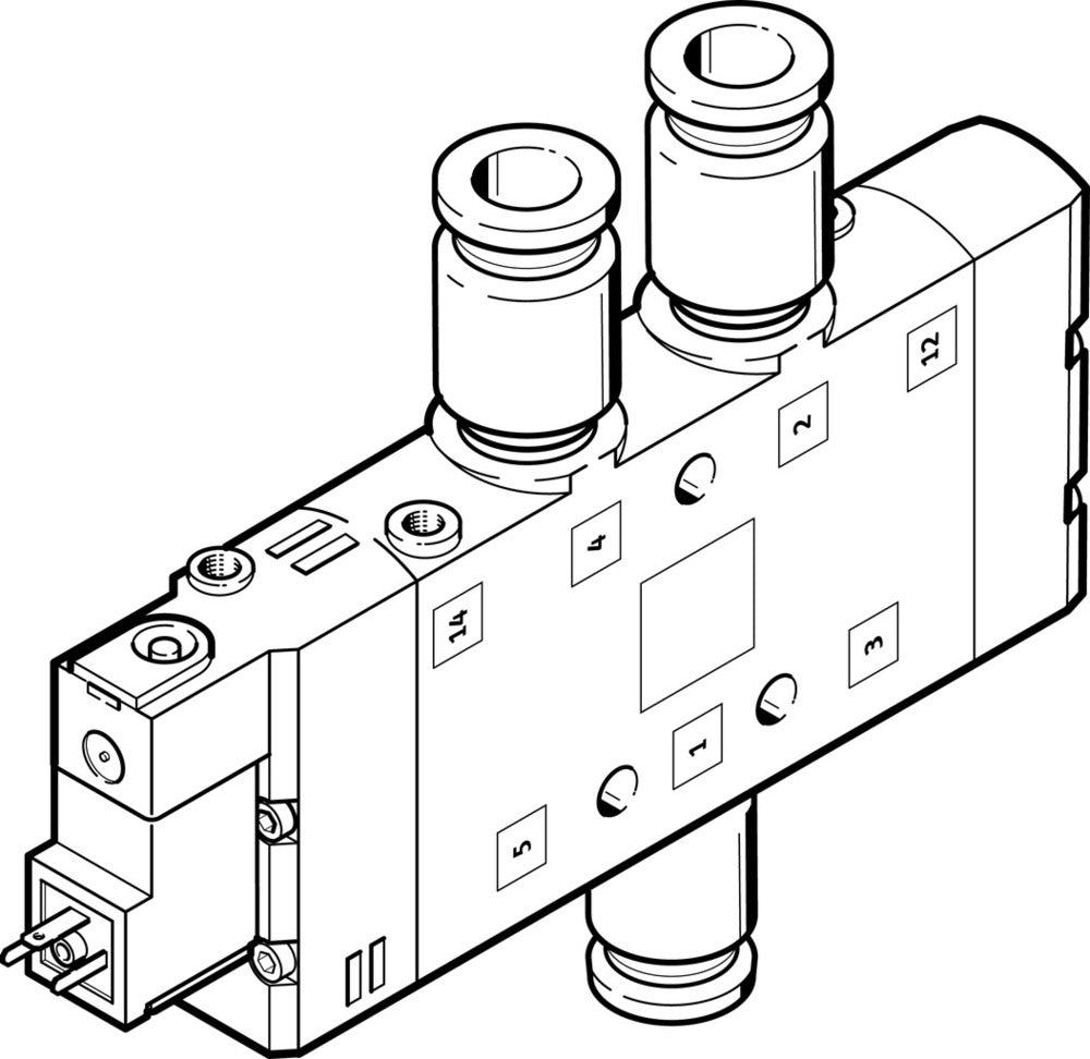 Festo 5/2 Monostable Air Solenoid Valve QS-12 1650l/min - 163850