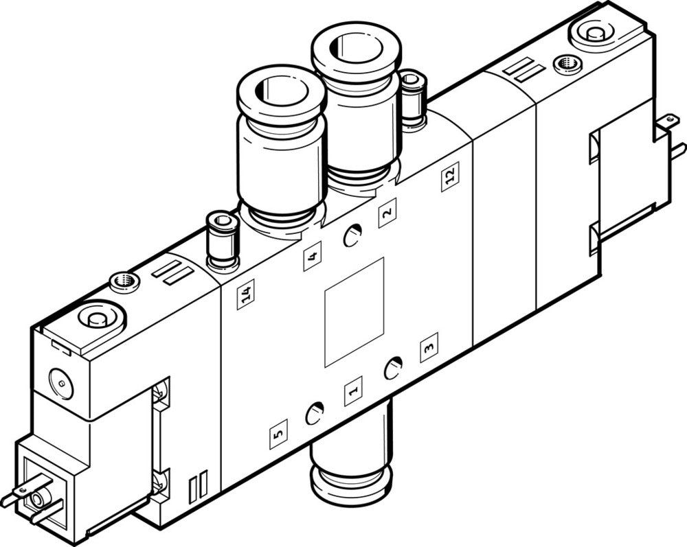 Festo 5/3 NC Air Solenoid Valve QS-10 1050l/min - 170260
