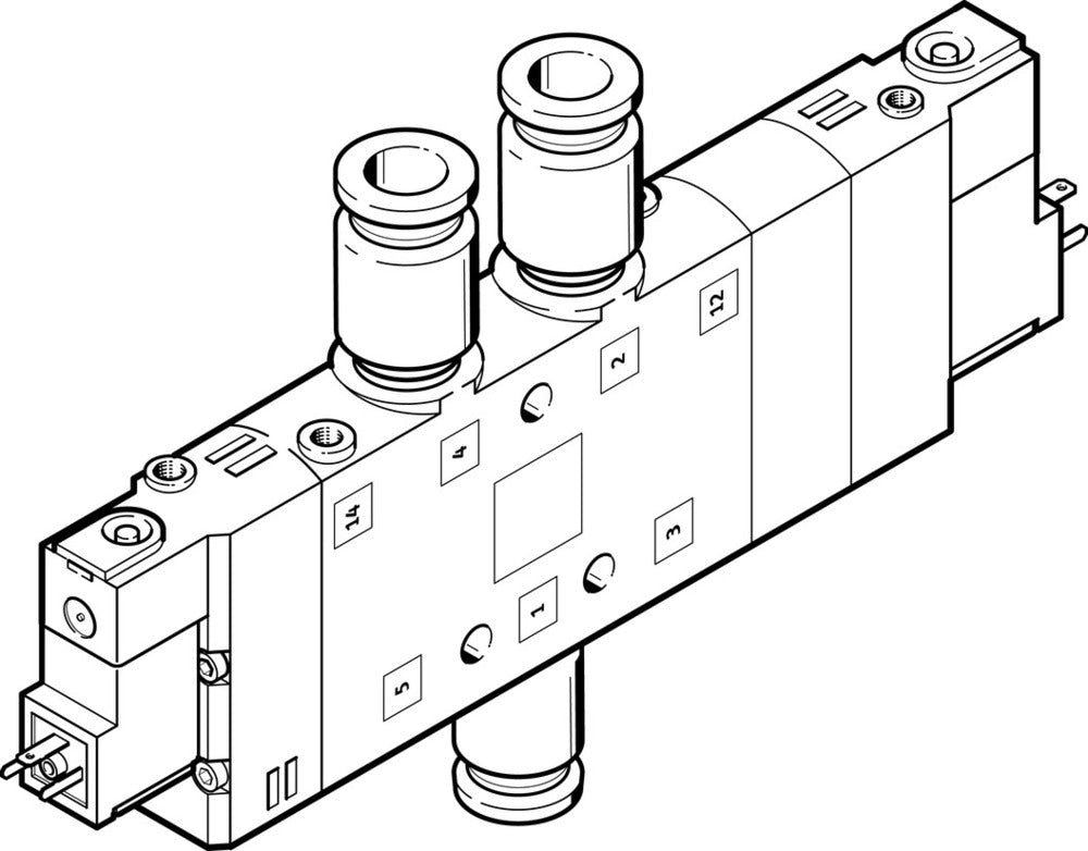 Festo 5/3 Exhausted Air Solenoid Valve QS-12 1600l/min - 170351