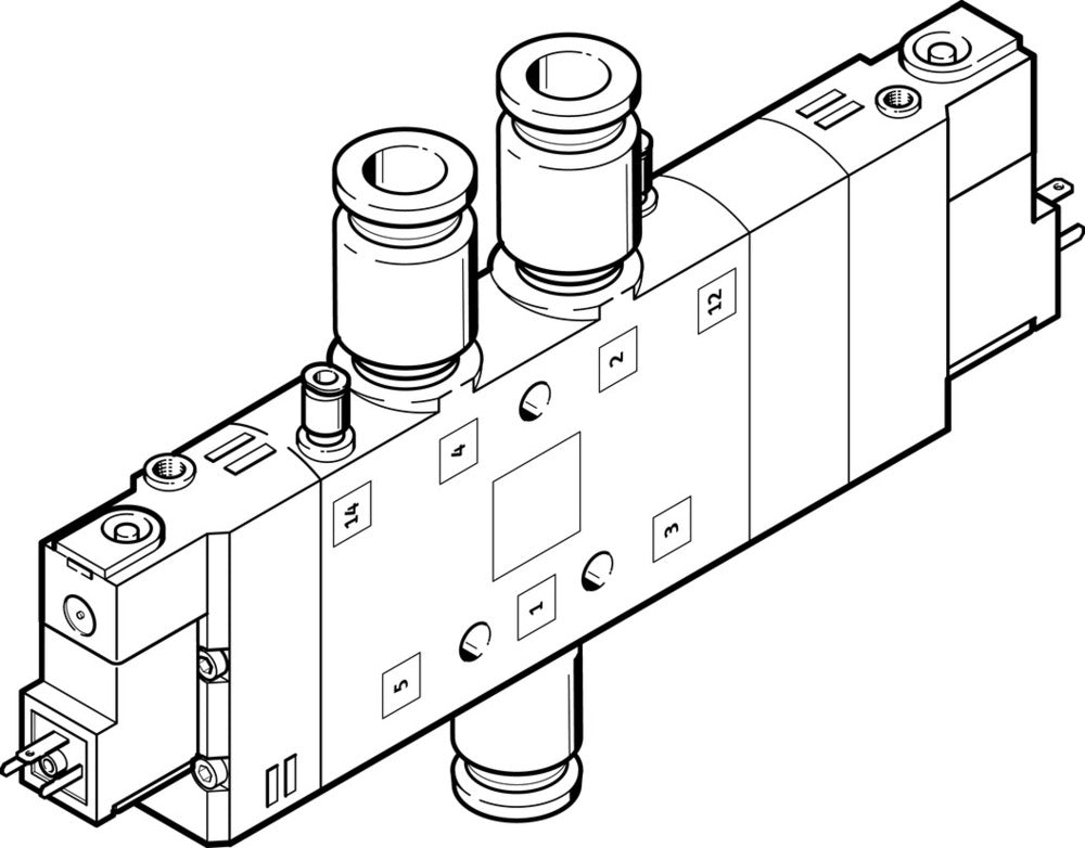 Festo 5/3 NC Air Solenoid Valve QS-12 1650l/min - 170350
