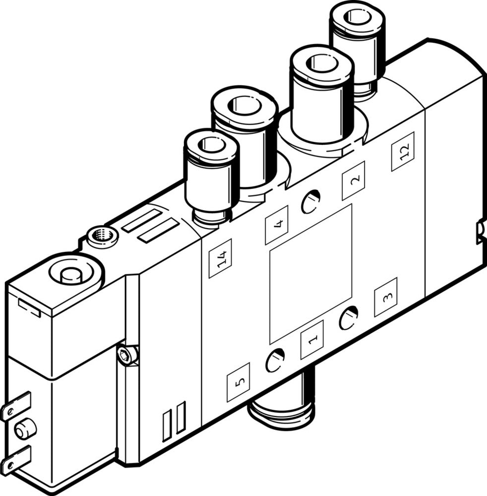 Festo 5/2 Monostabil Luft Magnetventil QS-4 180L/Min - 196885