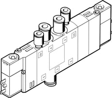Festo 5/3 Pressurized Air Solenoid Valve QS-6 370l/min - 196897
