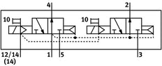 Festo 2x3/2 NO Monostable Air Solenoid Valve Size 18mm ISO 15407-2 400l/min - 8033446