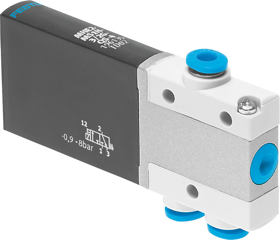 Festo 3/2 NC Monostabil Magnetventil Für Luft QS-4 100l/min -0.9 - 8bar/-13 - 116psi - 196135