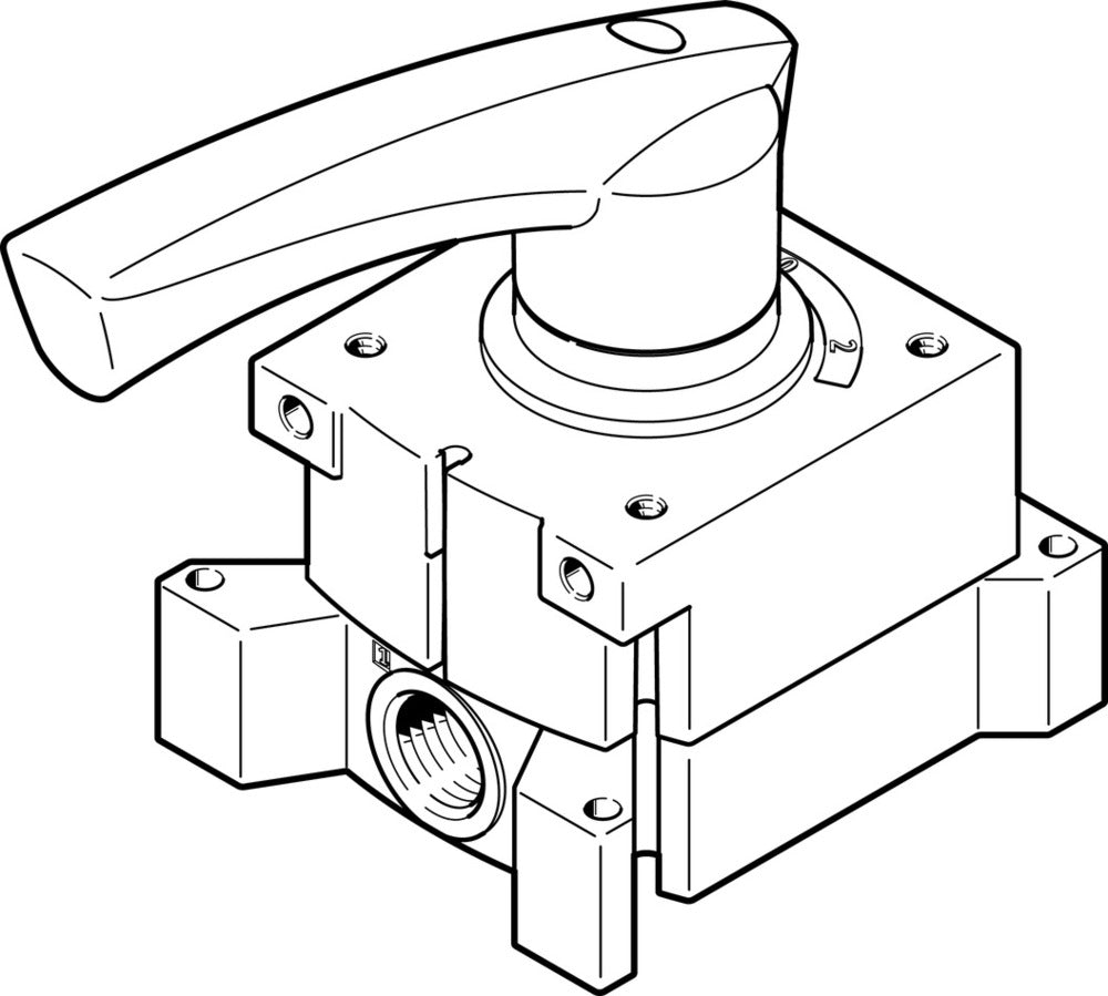 Festo 4/3 Exhausted Hand Lever Valve G1/8 600l/min - 3488206