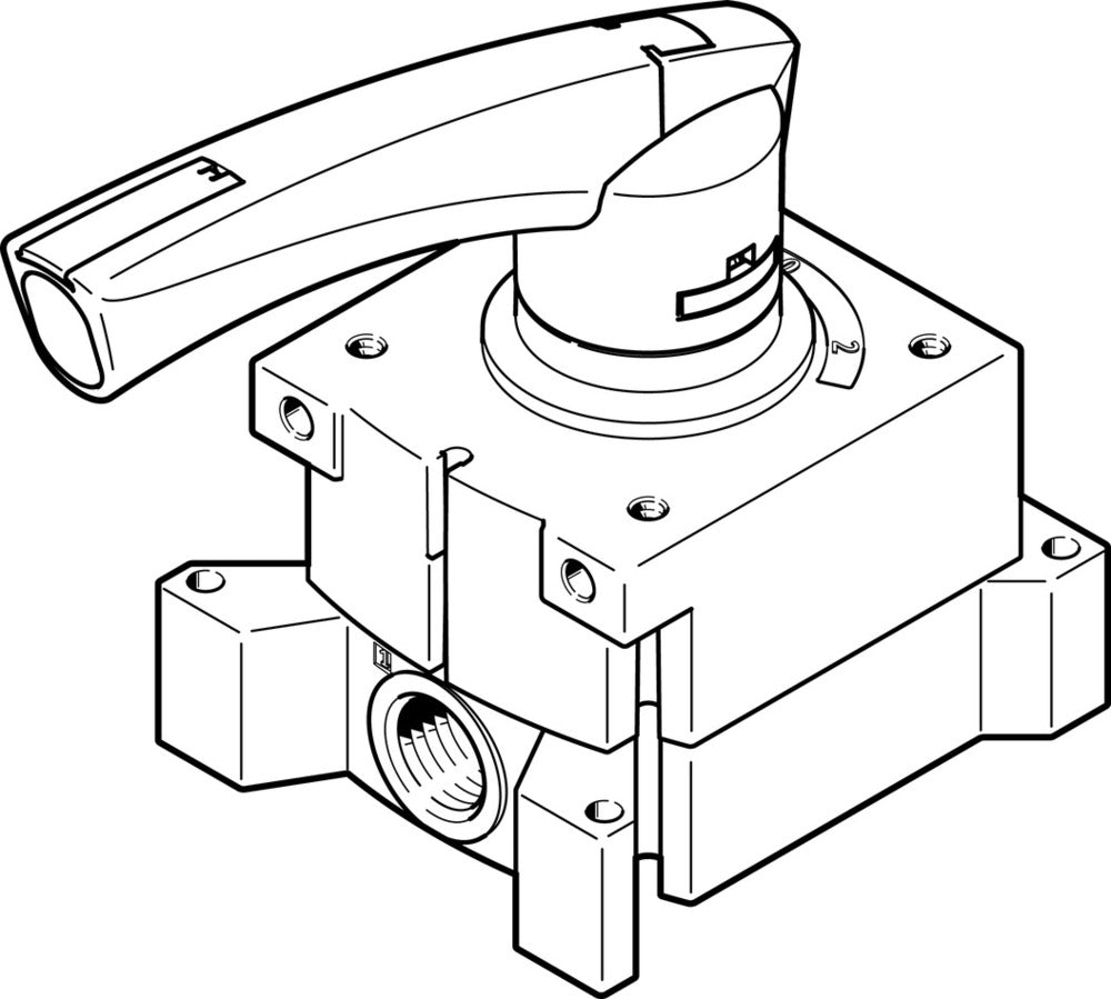 Festo 4/3 Pressurized Hand Lever Valve M5 170l/min - 3410683
