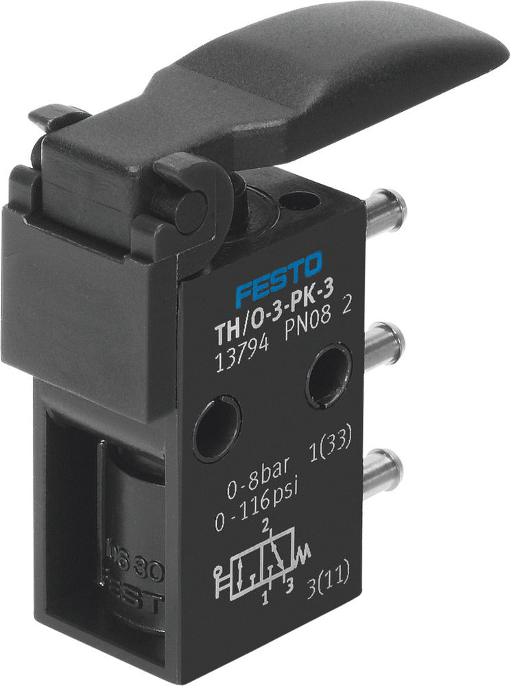 Festo 3/2 No/Nc Monostabile Fingerhebelventil PK-3 80L/Min - 13794