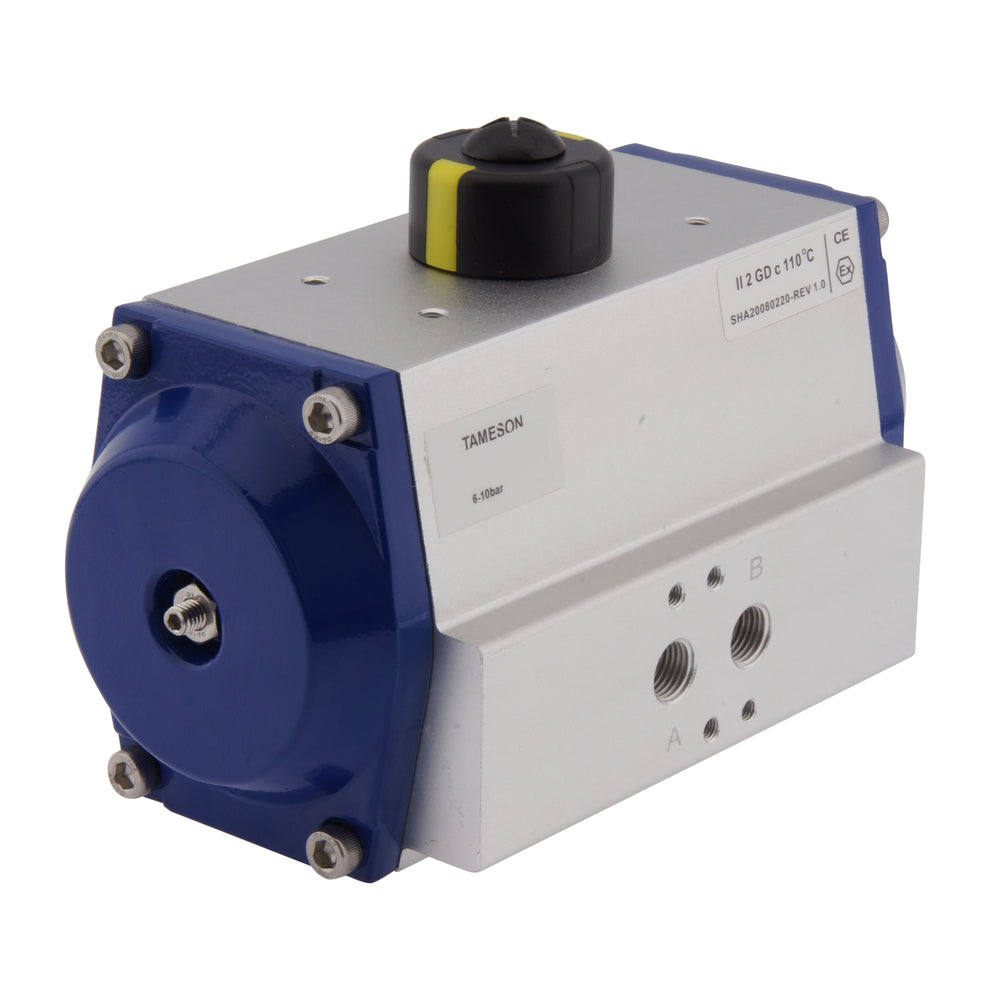 Pneumatic Actuated Flanged Ball Valve 3-Way L-port DN40 PN16 Stainless Steel