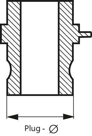 Camlock DN 120 (5'') Messing-Kupplung Schlauchpfeiler (127 mm) Typ E MIL-C-27487