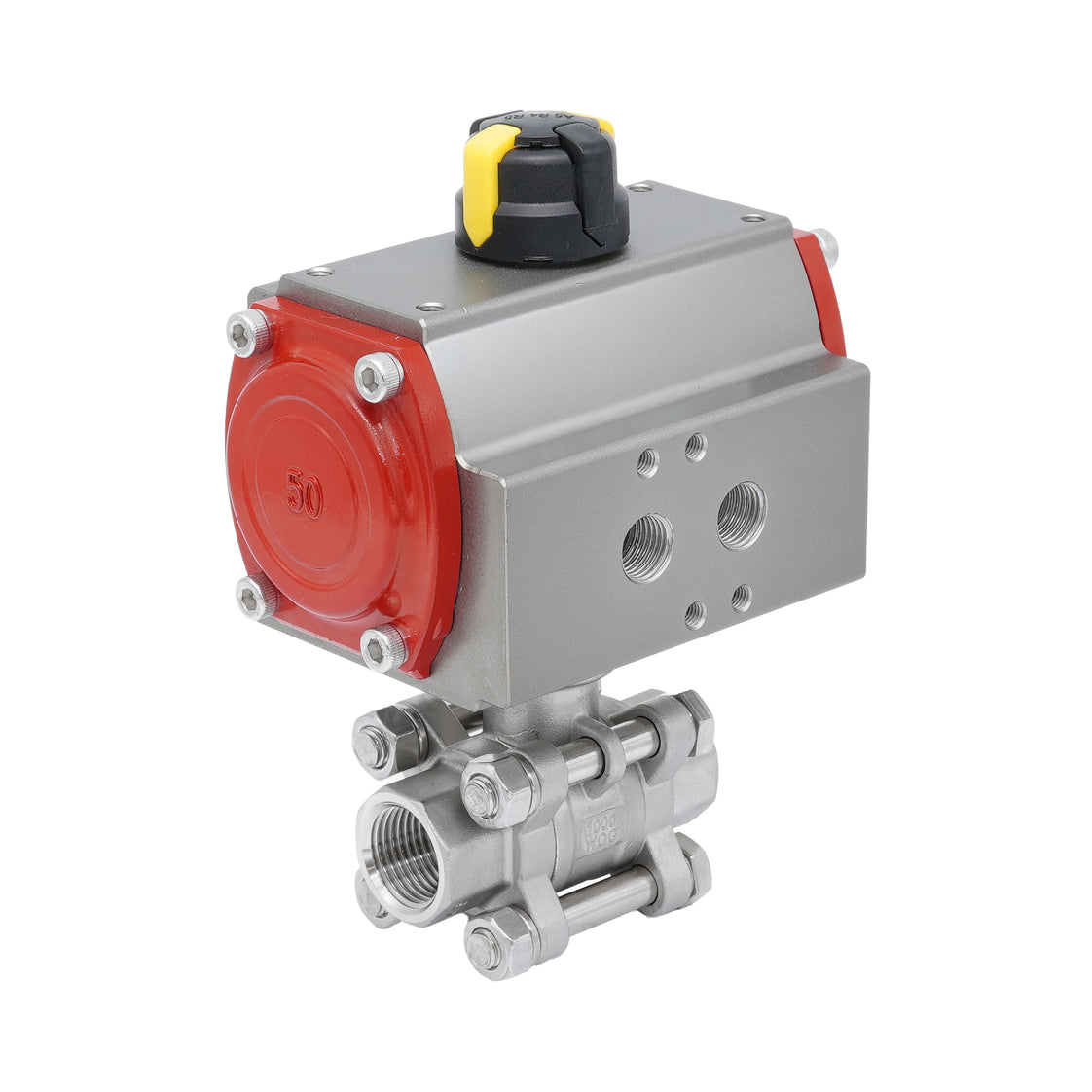 Rp 1-1/4'' 2-Wege Pneumatischer Edelstahl-Kugelhahn Federöffnend