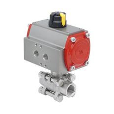 Rp 3'' 2-Wege Pneumatischer Edelstahl-Kugelhahn Federschließend
