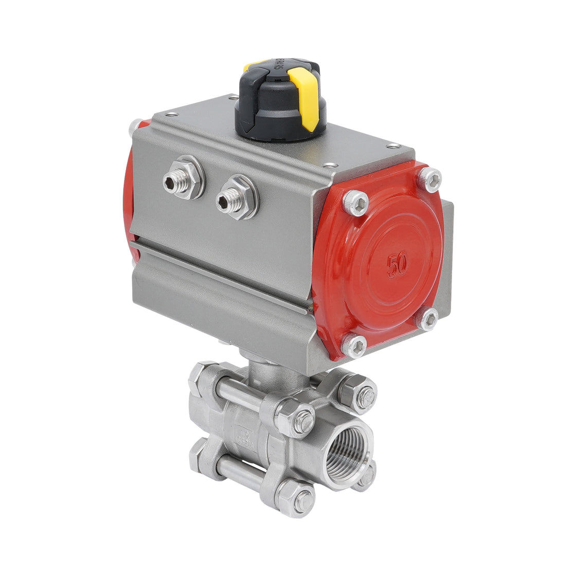 Rp 3'' 2-Wege Pneumatischer Edelstahl-Kugelhahn Doppeltwirkend