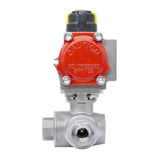 Rp 2'' T-Port 3-Wege Pneumatischer Edelstahl-Kugelhahn Federschließend
