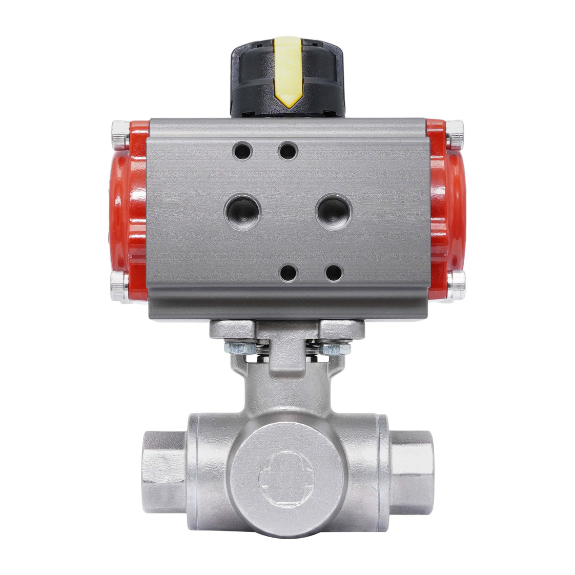 Rp 1-1/2'' L-Port 3-Wege Pneumatischer Edelstahl-Kugelhahn Doppeltwirkend