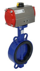 Pneumatic Butterfly Valve DN150 (6 inch) Wafer Cast Iron GGG 40 EPDM Spring Opening