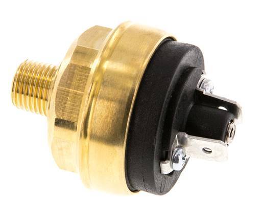 0.2 bis 2bar NO Druckschalter aus Messing M10 42VAC/DC Flachstecker