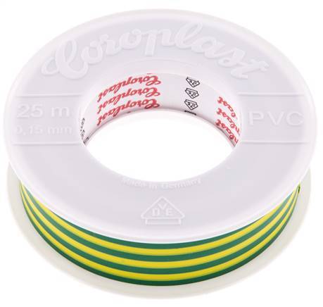 Elektrisches Isolierband VDE-geprüft 25mm/25m Grün/Gelb