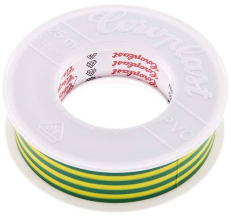 Elektrisches Isolierband VDE-geprüft 25mm/25m Grün/Gelb