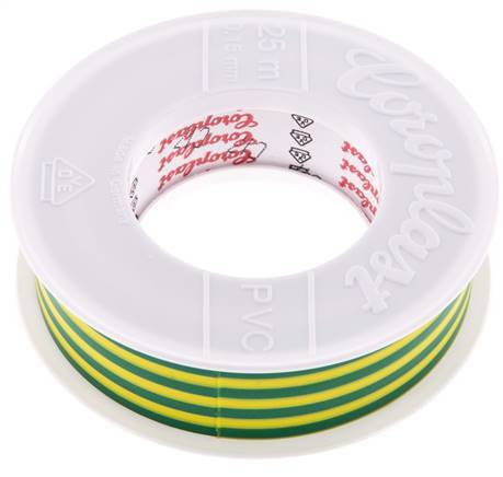 Elektrisches Isolierband VDE-geprüft 25mm/25m Grün/Gelb