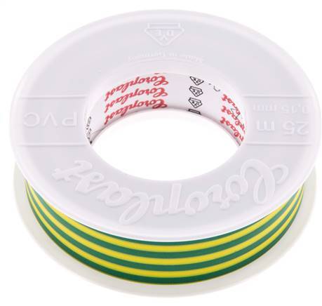 Elektrisches Isolierband VDE-geprüft 25mm/25m Grün/Gelb