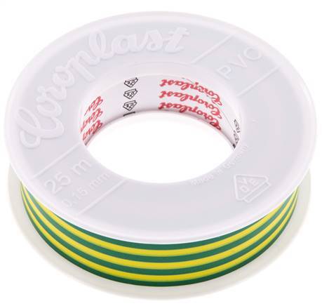 Elektrisches Isolierband VDE-geprüft 25mm/25m Grün/Gelb