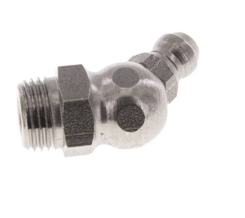 Gewinkelter Hydraulik-Schmiernippel Edelstahl R 1/8 Zoll DIN 71412