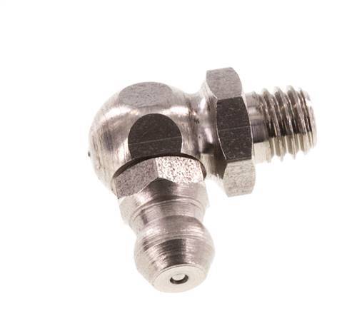 Rechtwinkliger Hydraulik-Schmiernippel Edelstahl M6x1 DIN 71412
