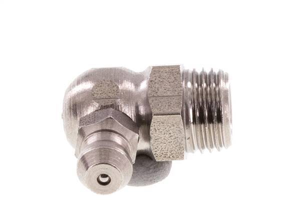 Rechtwinkliger Hydraulik-Schmiernippel Edelstahl M10x1 DIN 71412
