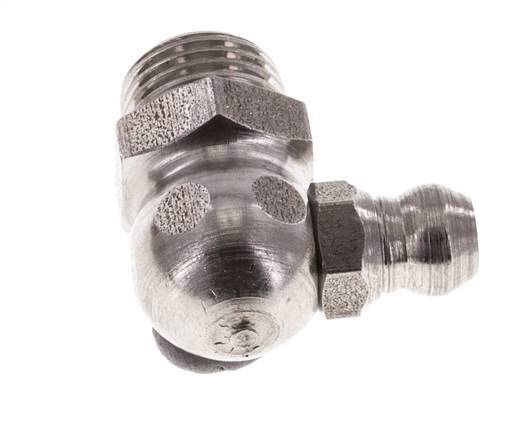 Rechtwinkliger Hydraulik-Schmiernippel Edelstahl R 1/8 Zoll DIN 71412