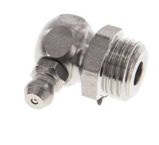 Rechtwinkliger Hydraulik-Schmiernippel Edelstahl R 1/4 Zoll DIN 71412
