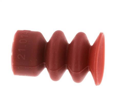 14mm Faltenbalg Silikon Rot Vakuum-Saugnapf Hub 10mm