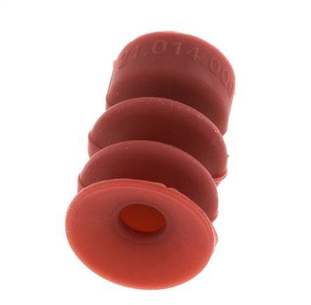 14mm Faltenbalg Silikon Rot Vakuum-Saugnapf Hub 10mm