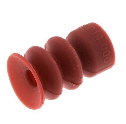 14mm Faltenbalg Silikon Rot Vakuum-Saugnapf Hub 10mm