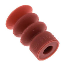 14mm Faltenbalg Silikon Rot Vakuum-Saugnapf Hub 10mm