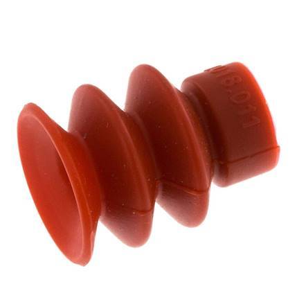 18mm Faltenbalg Silikon Rot Vakuum-Saugnapf Hub 8mm