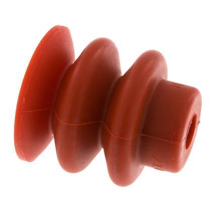 30mm Faltenbalg Silikon Rot Vakuum-Saugnapf Hub 13mm