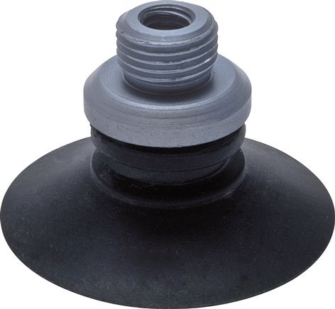 22mm Flat CR Black Vacuum Suction Cup Stroke 2mm Support Ribs [2 Pieces]
