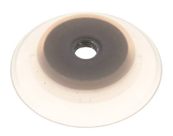 80mm flacher Silikon-Saugnapf, klar, G 1/4 Zoll, weiblich, Hub, 6mm, robuste Lippen