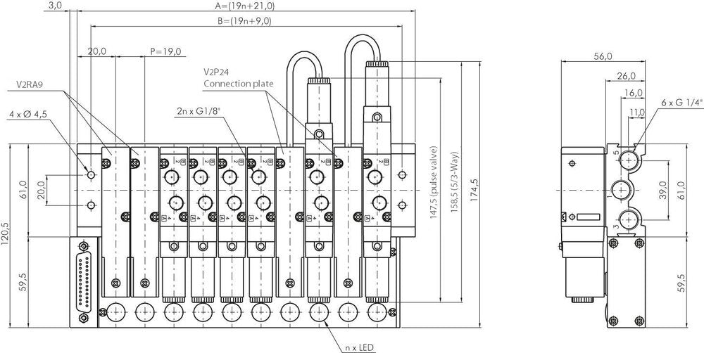 8x Multipol-Steckverbinder YPC SF2000 Ventile 24VDC
