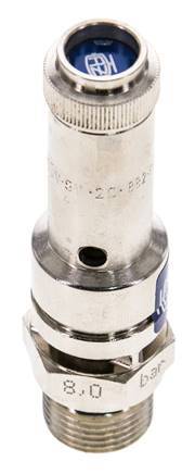 G 3/8'' Nickel-plated Brass Pre-Set Safety Valve 2.8 bar (40.61 psi) DN 8