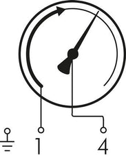 Kontaktmanometer NC 0..6bar (87psi) Edelstahl 100mm Klasse 1 Unter Anschluss