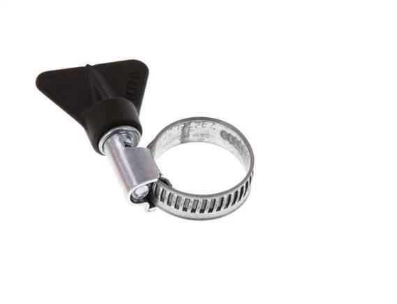 12 - 22 mm Hose Clamp with a Galvanised Steel 9 mm band With Butterfly Handle - Norma [10 Pieces]