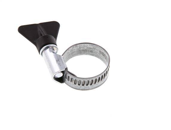16 - 27 mm Hose Clamp with a Galvanised Steel 12 mm band With Butterfly Handle - Norma [5 Pieces]